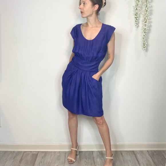 REBECCA TAYLOR textured silk sheath dress 90s y2k millennial 2384 - Picture 2 of 11